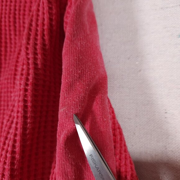 Free People FP One Mason Hoodie Cardigan Button Jacket Red Pink Waffle - Picture 7 of 16